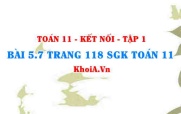 Bài 5.7 trang 118 SGK Toán 11 tập 1 Kết nối tri thức